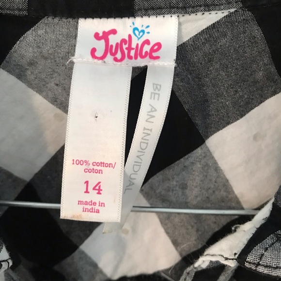 - Justice Girls Plaid Blingy Shirt Sz 14
#314 - Picture 4 of 4